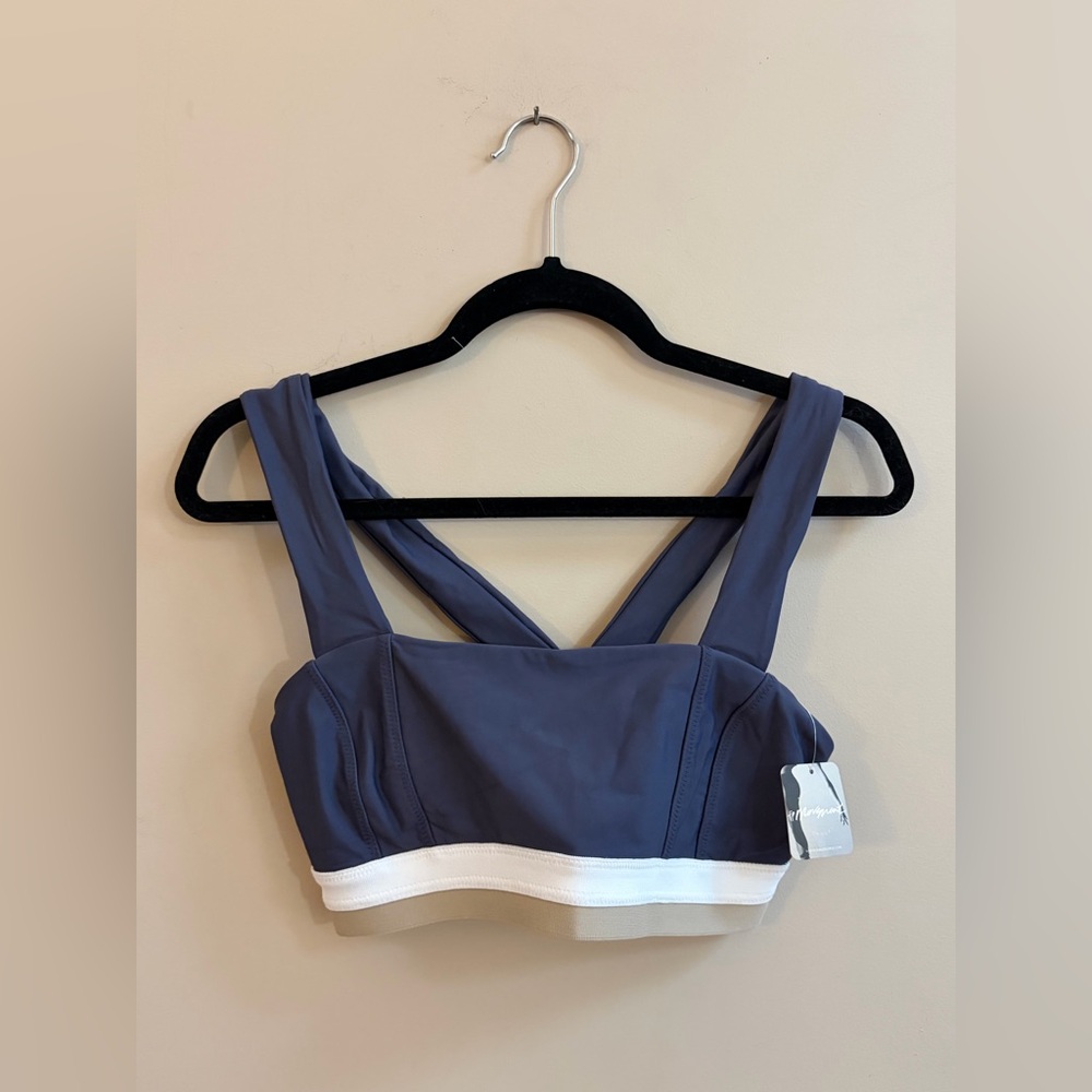 NWT Free People Movement White Water Hybrid Sports Bra Crop Top Bralette